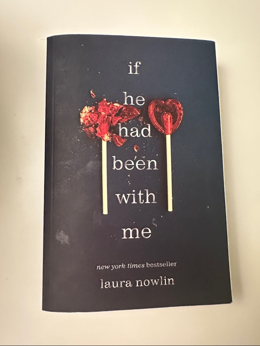 If He Had Been With Me by Laura Nowlin - Black Cover with Red Lollipops